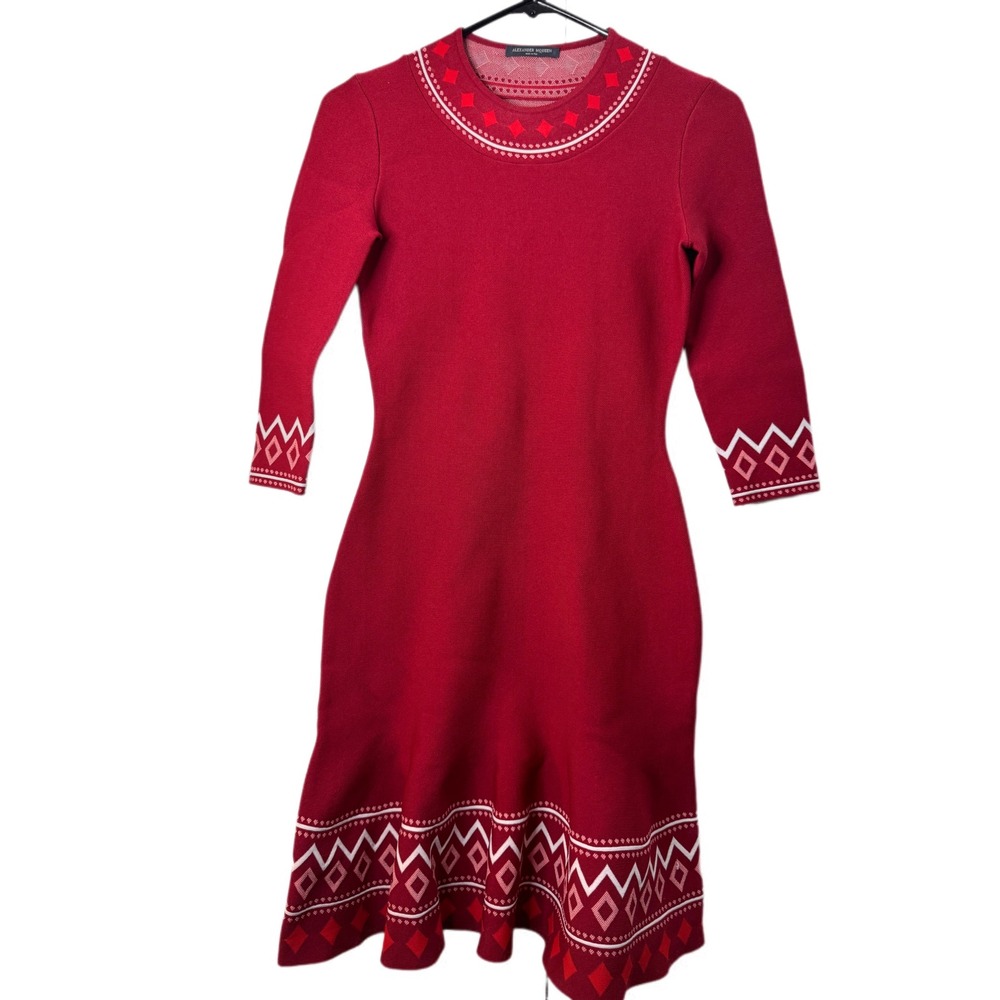 ALEXANDER McQUEEN Runway Knit Pencil‎ Stretchy Bandage Dress US 2-4 Small $3500